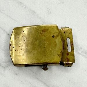 Vintage Solid Brass Web Clamp Military Style Belt Buckle Made in USA Unisex ✨
